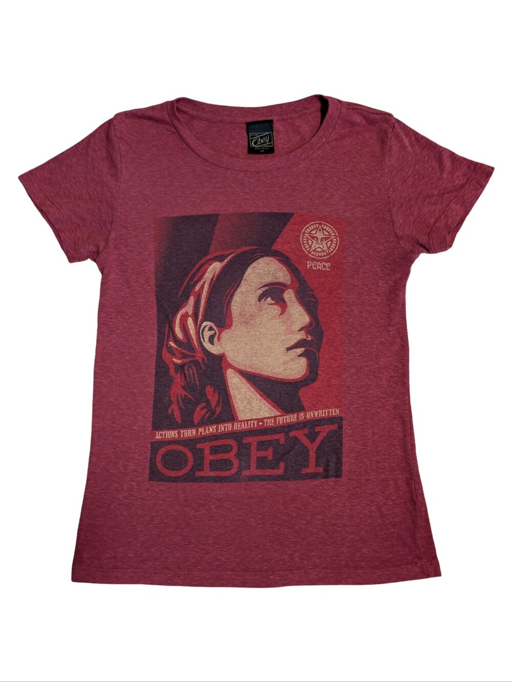 Obey Women's Graphic Tee - Red Heather